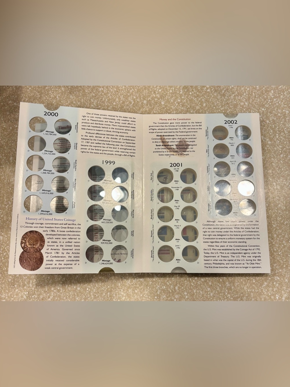 Cornerstone National Park Quarters Coin Album 1999 2009 P&D Collection Book - Picture 9 of 15
